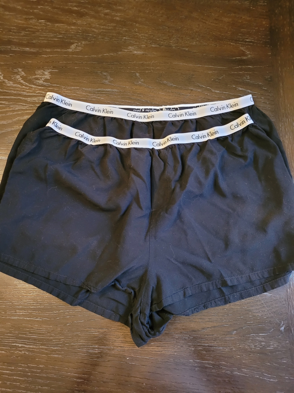 2 Pair Calvin Klein Black Women's Cotton Lounge Shorts with Logo Waistband XL